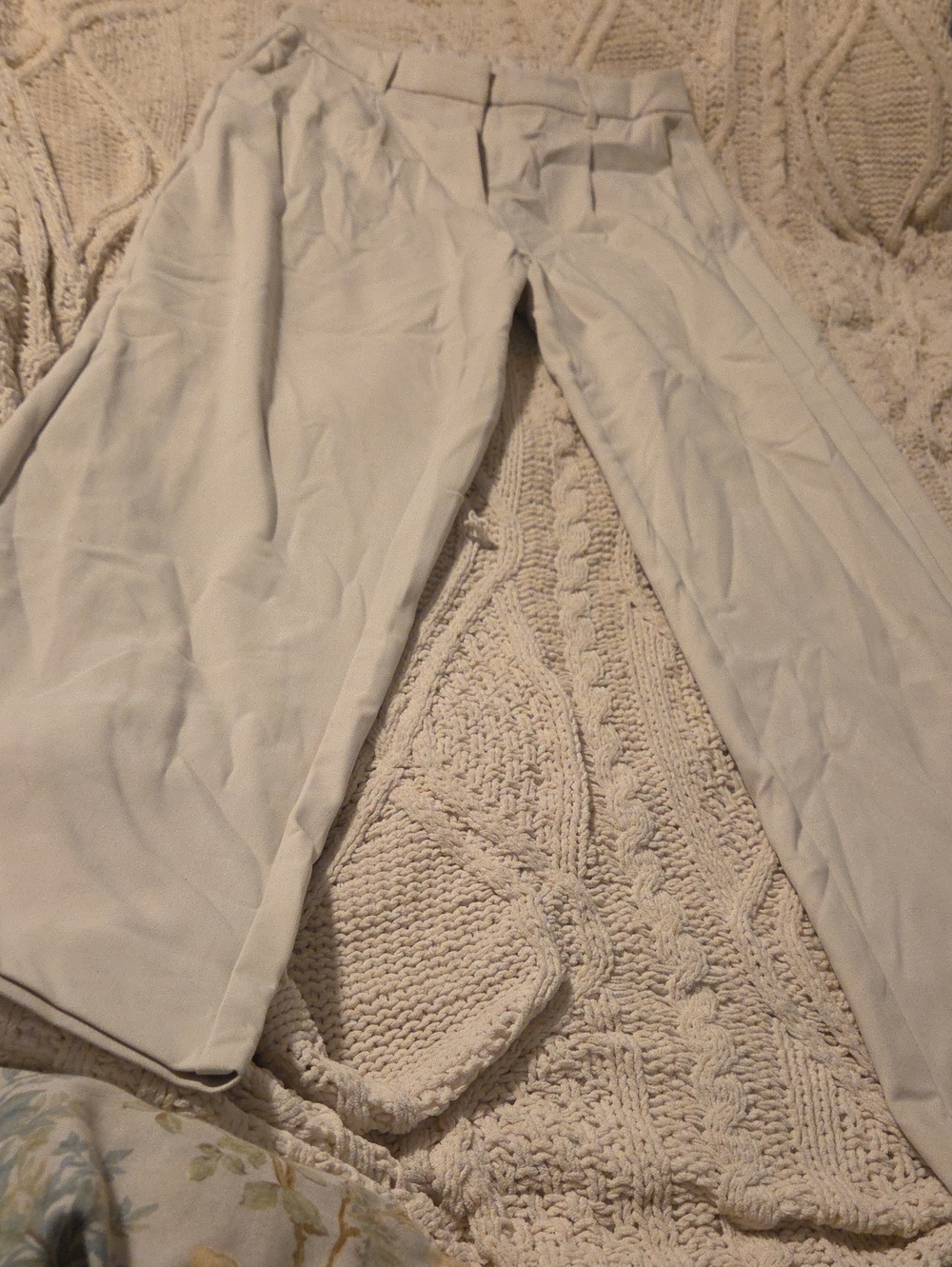 Old Navy Cream Wide-Leg Dress Pants